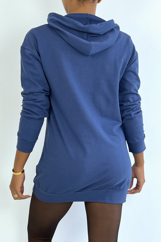 Indigo hoodie with COCO paris writing on the front - 6