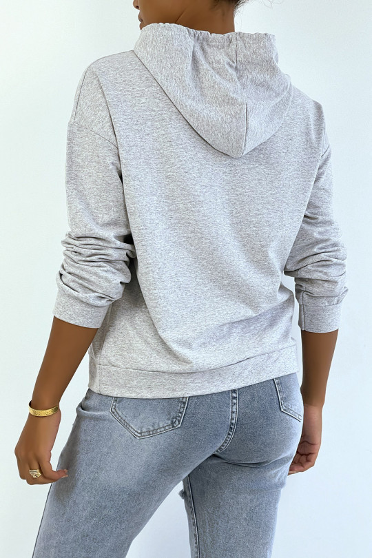 Gray hoodie with ANGELS writing and pockets - 4