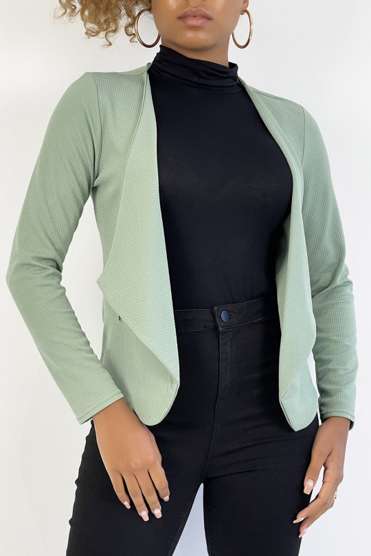 Water green blazer with lapel collar and zip pockets. Cheap women's blazer - 3