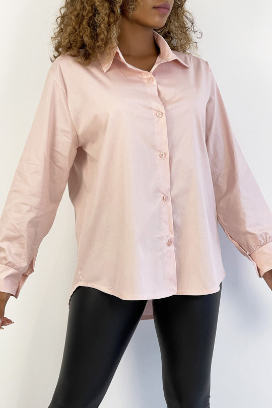 Very trendy and comfortable to wear pink cotton shirt - 1