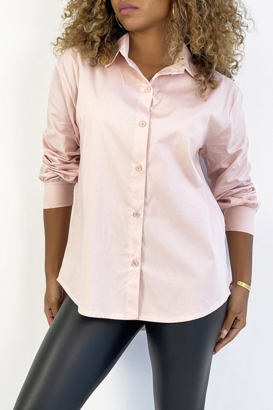 Very trendy and comfortable to wear pink cotton shirt - 3
