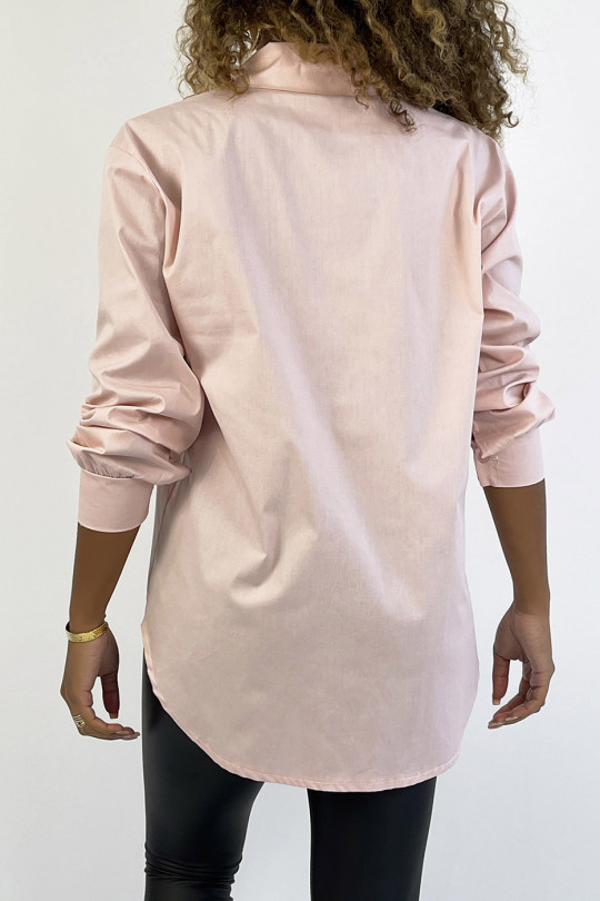 Very trendy and comfortable to wear pink cotton shirt - 5