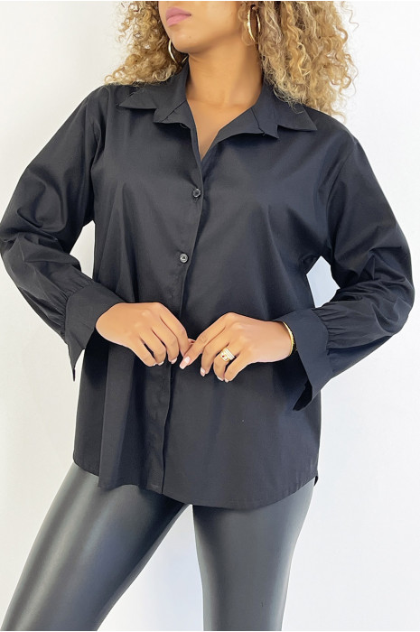 Very trendy and comfortable to wear black cotton shirt - 2