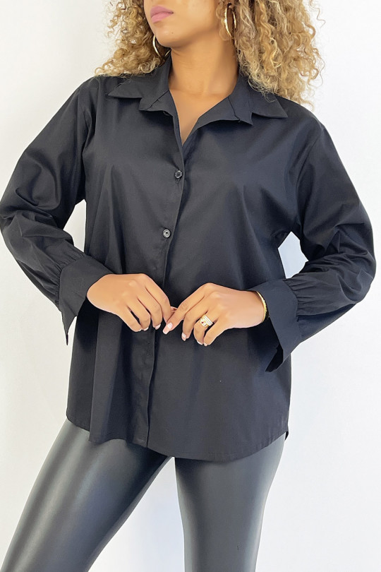 Very trendy and comfortable to wear black cotton shirt - 2