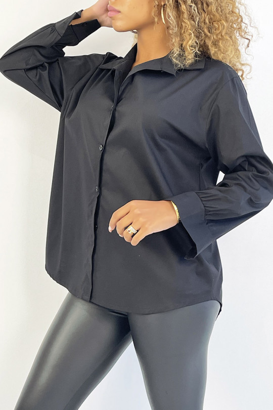 Very trendy and comfortable to wear black cotton shirt - 3