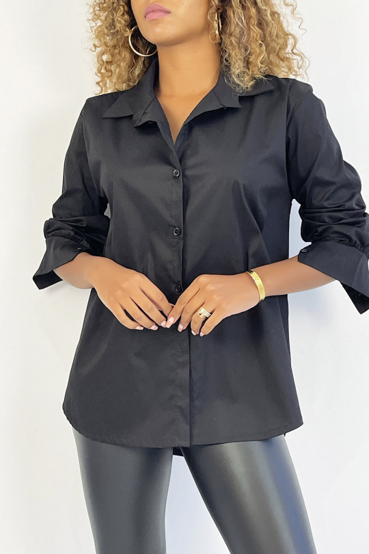 Very trendy and comfortable to wear black cotton shirt - 4