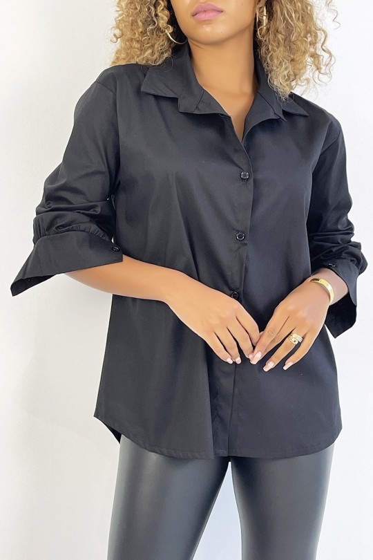 Chemise noire en coton très tendance et agréable à porter - 5