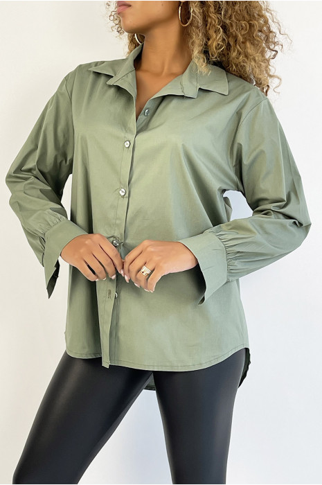 Very trendy and comfortable to wear khaki cotton shirt - 2