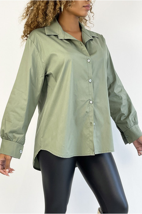 Very trendy and comfortable to wear khaki cotton shirt - 3
