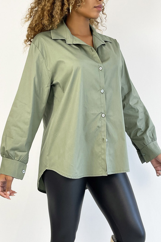 Very trendy and comfortable to wear khaki cotton shirt - 3