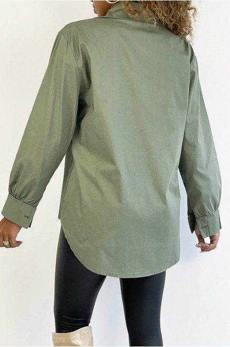 Chemise kaki en coton très tendance et agréable à porter - 4