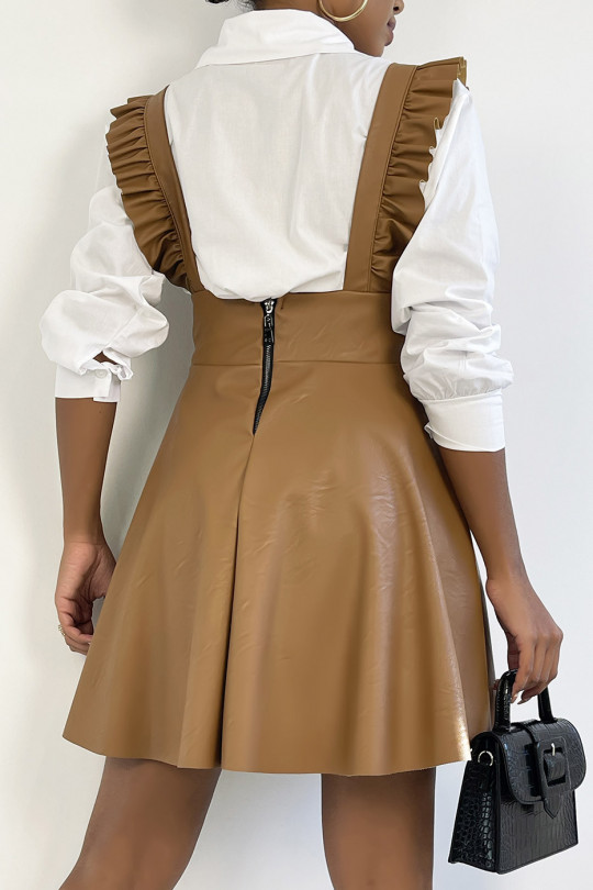 CaJJl faux leather skirt with very chic ruffled strap - 3