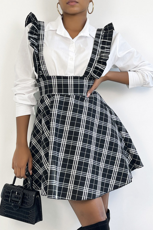 Very chic plaid skirt with ruffle strap - 2