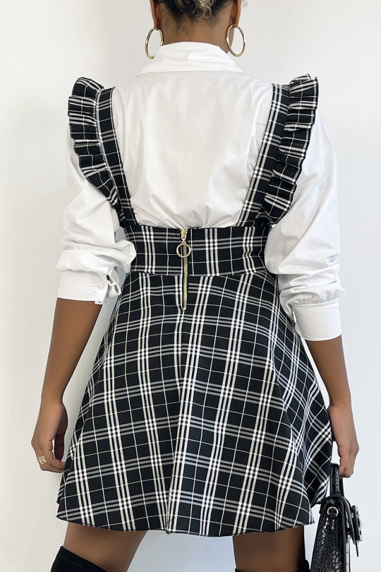 Very chic plaid skirt with ruffle strap - 3