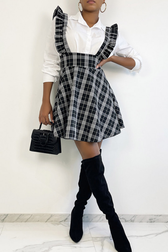 Very chic plaid skirt with ruffle strap - 5