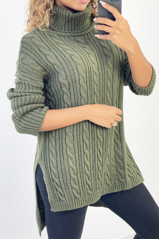 Nous les Femmes Chunky Cable Knitted Pullover Jumper Pull à manches longues Tops Plus Size 