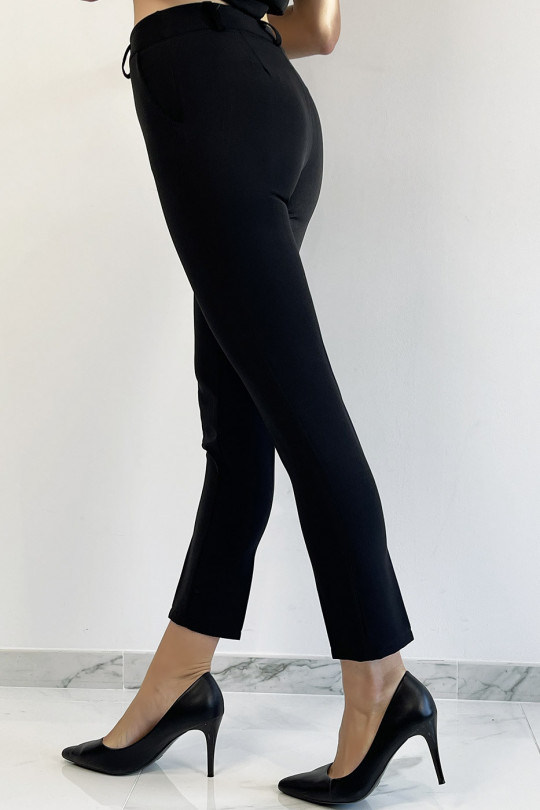 Black slim pants with working girl style pockets - 1