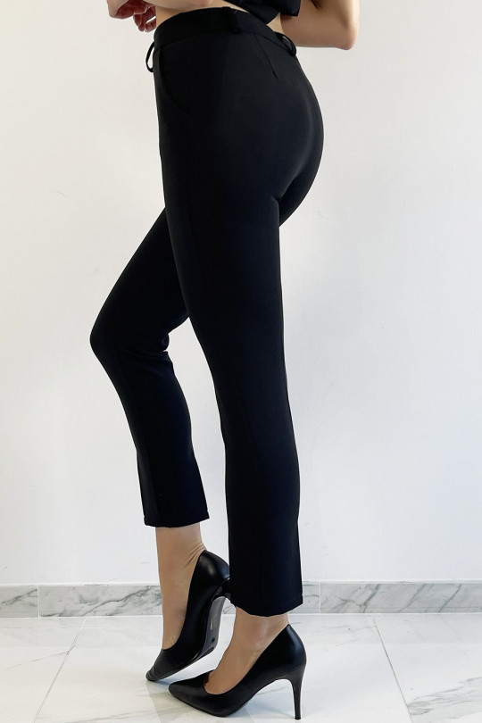 Black slim pants with working girl style pockets - 2