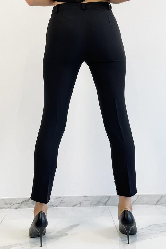 Black slim pants with working girl style pockets - 3