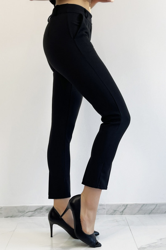 Black slim pants with working girl style pockets - 4