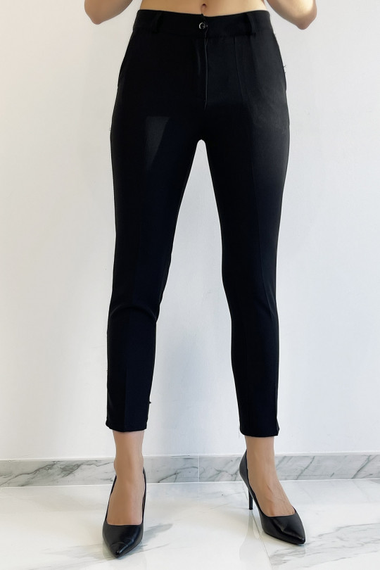 Black slim pants with working girl style pockets - 6