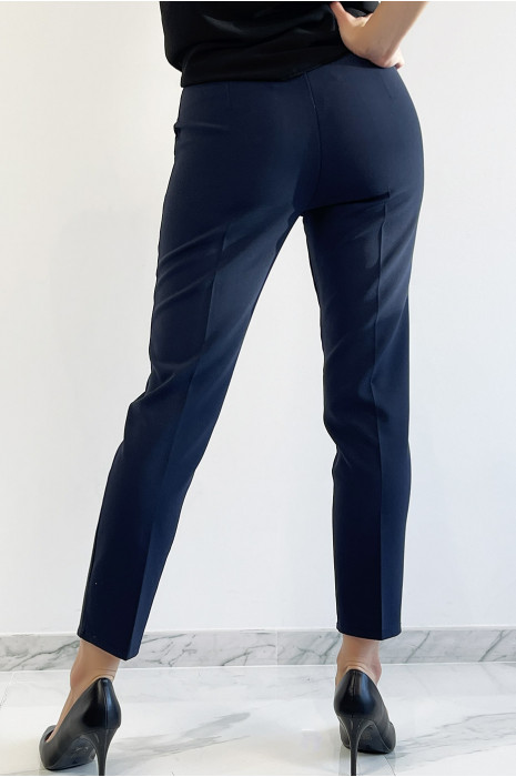 Navy slim pants with working girl style 