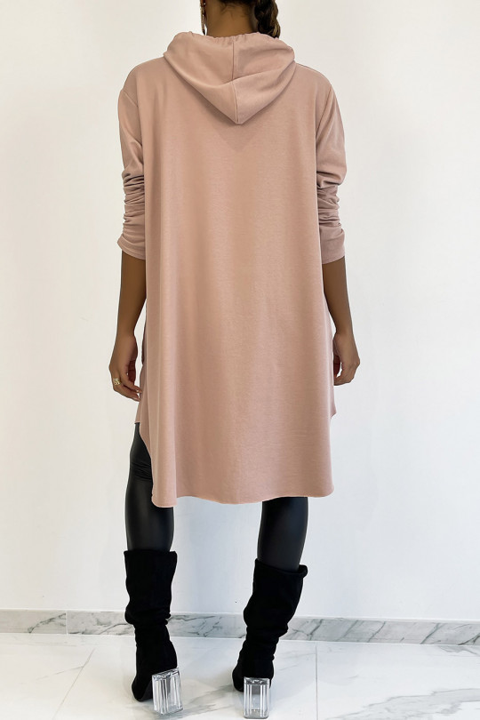 very oversized pink sweatshirt with shiny VOGUE lettering - 1