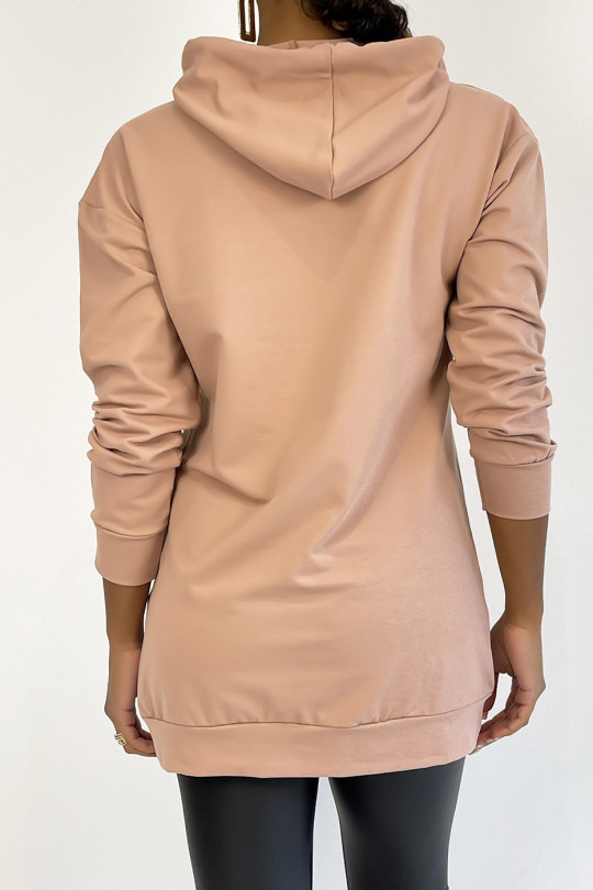 Pink hoodie with golden squid game pattern - 1 Pink hoodie with golden squid game pattern - 1