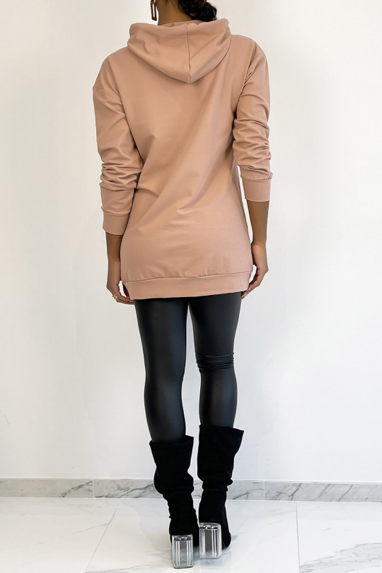 Roze hoodie met spelpatroon van gouden inktvis - 2 Roze hoodie met spelpatroon van gouden inktvis - 2