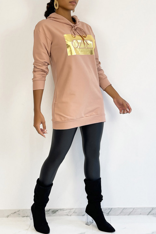 Pink hoodie with golden squid game pattern - 3 Pink hoodie with golden squid game pattern - 3