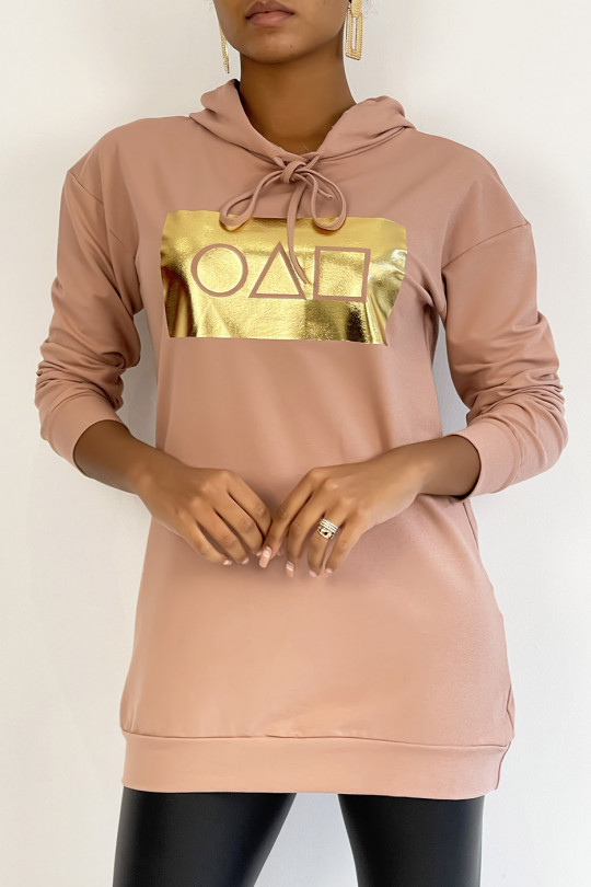 Pink hoodie with golden squid game pattern - 5 Pink hoodie with golden squid game pattern - 5