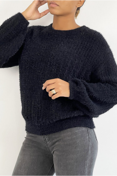 Falling and fluffy black sweater in a beautiful warm material - 2