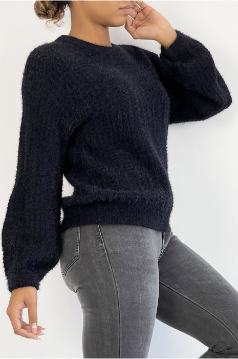 Falling and fluffy black sweater in a beautiful warm material - 4