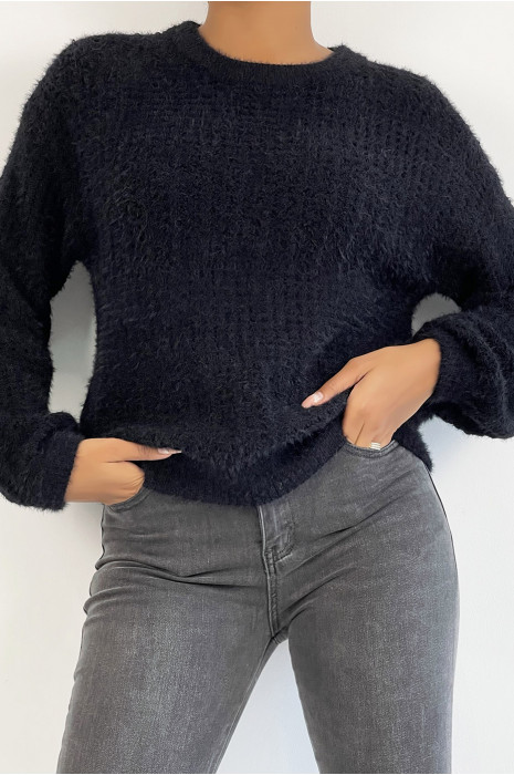 Falling and fluffy black sweater in a beautiful warm material - 5