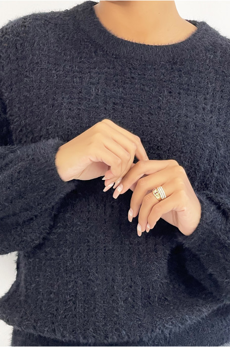 Falling and fluffy black sweater in a beautiful warm material - 6