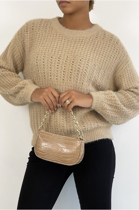 Falling and fluffy camel sweater in a beautiful warm material - 1