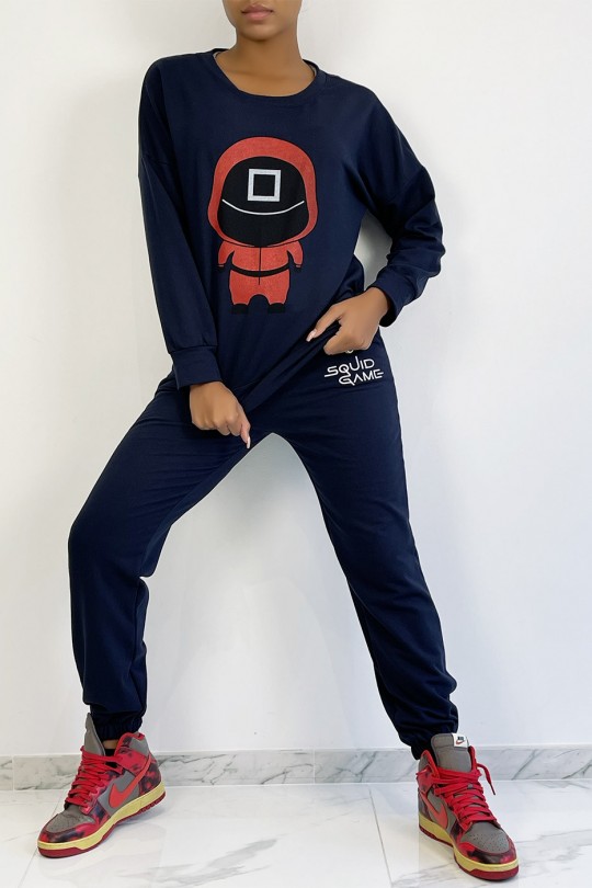 Navy jogging set with drawing and writing SQUID GAME - 3