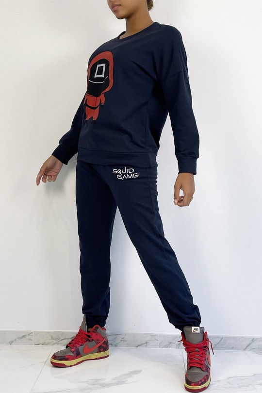 Navy jogging set with drawing and writing SQUID GAME - 4