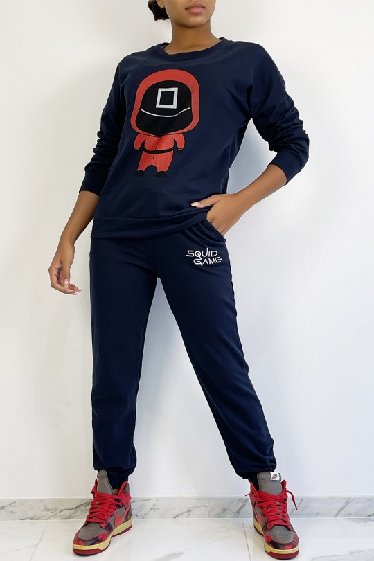 Navy jogging set with drawing and writing SQUID GAME - 6