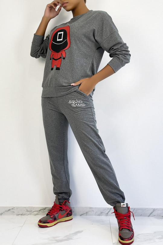 Anthracite jogging set with drawing and writing SQUID GAME - 3