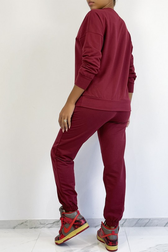 Burgundy jogging set with drawing and writing SQUID GAME - 6