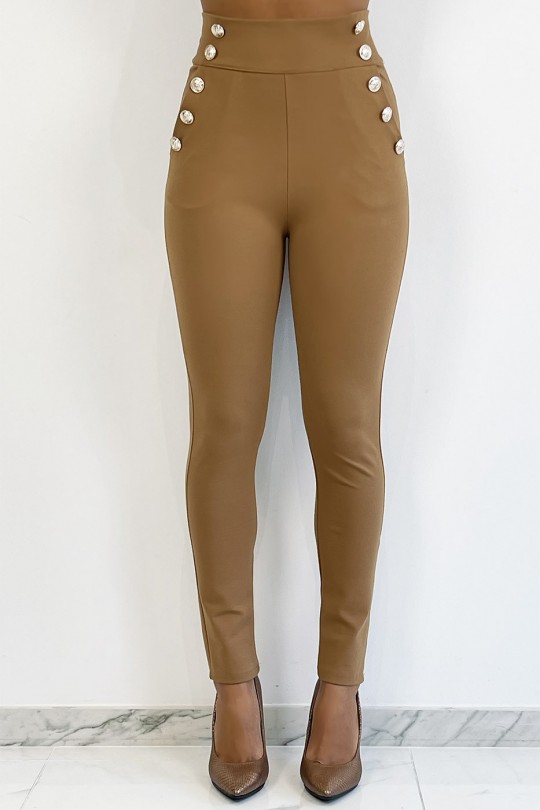 Camel pants with officer style pockets with pockets - 1
