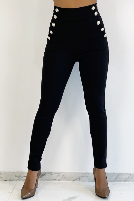Black trousers with officer style pockets with pockets - 7