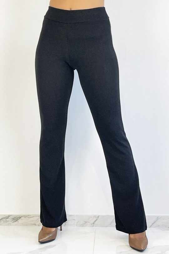 Very comfortable black flared pants with sequins - 4
