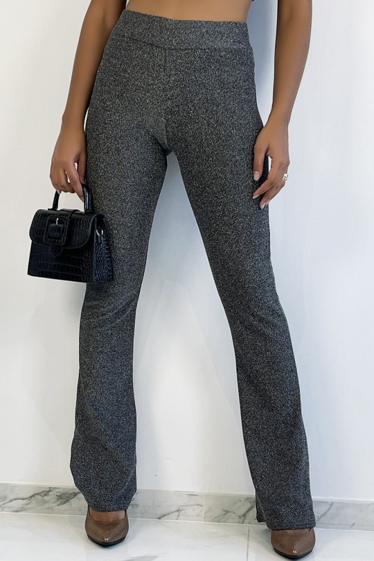 Very comfortable silver flare pants with sequins - 1