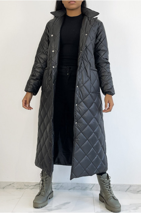 manteau bi matiere matelassé