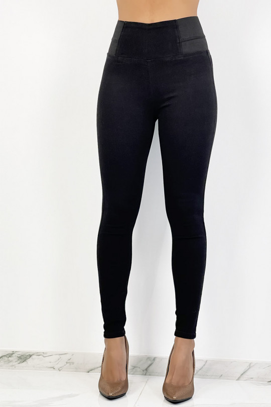 Navy Jeggings with Elastic Waist Panel - 1