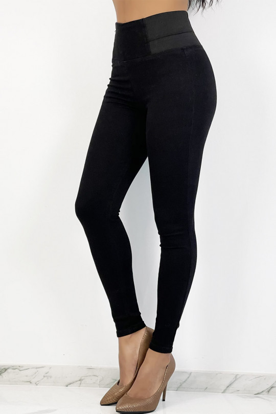 Navy Jeggings with Elastic Waist Panel - 2