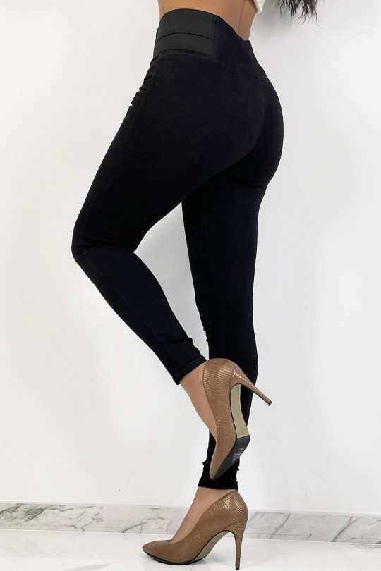 Navy Jeggings with Elastic Waist Panel - 5