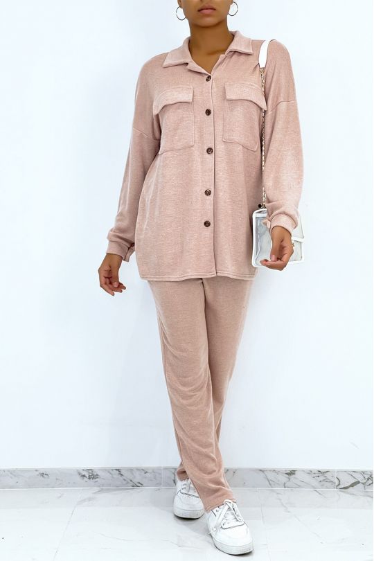 Comfort set shirt en zachte broek roze kleur - 2 Comfort set shirt en zachte broek roze kleur - 2